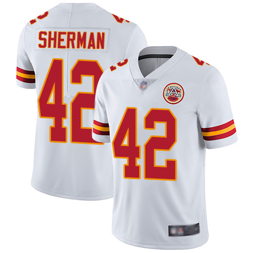 Men Kansas City Chiefs #42 Sherman Anthony White Vapor Untouchable Limited Player Nike NFL Jersey